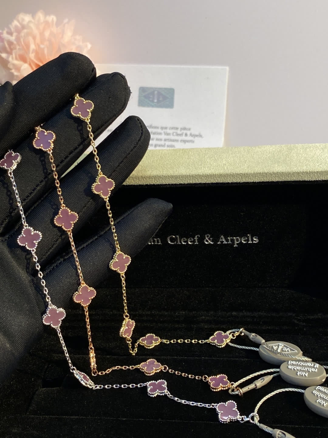 Van Cleef & Arpels Alhambra Pink Enamel Bracelet